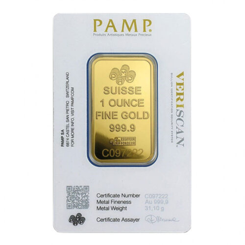 1 oz Gold Bar- PAMP Suisse Lady Fortuna