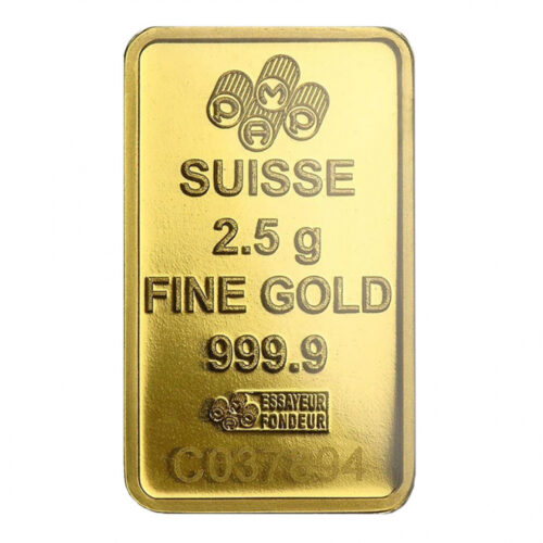 2.5 Gram Gold Bar - PAMP Suisse Lady Fortuna - Purity .9999