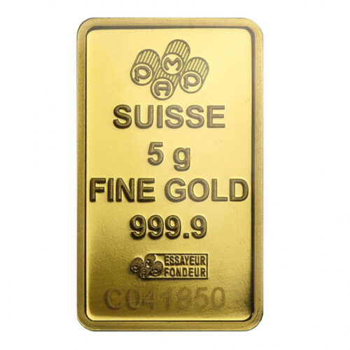 5 Gram Gold Bar - PAMP Suisse Lady Fortuna - Purity .9999