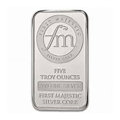 5 Oz First Majestic Silver Bar - purity .9999