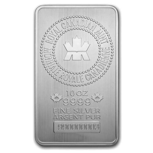 Royal Canadian Mint 10 Oz. Silver Bar