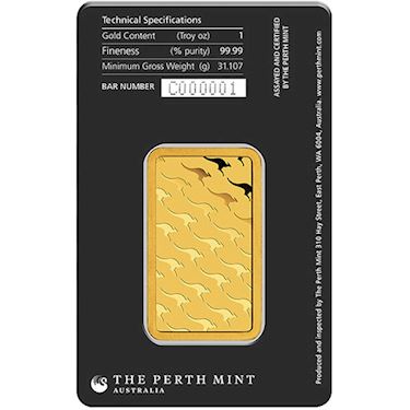 1 oz Perth Mint Gold Bar Assay Aurtalia
