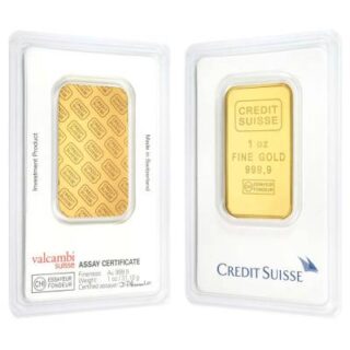 1 oz. Gold Bar Credit Suisse Bar .9999