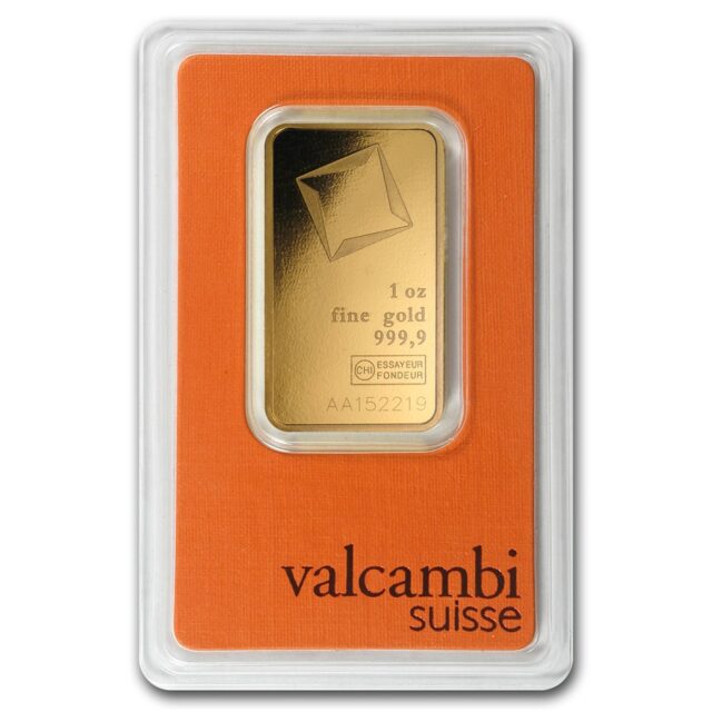 1 oz. Valcambi Suisse gold bar 999.99