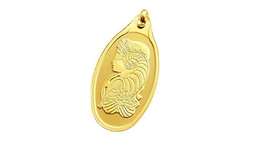 5 gr Oval Pamp Gold Bar Pendant