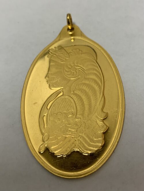 5 gr Oval Pamp Gold Bar Pendant