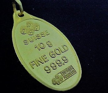 10 gr Oval Pamp Gold Bar Pendant